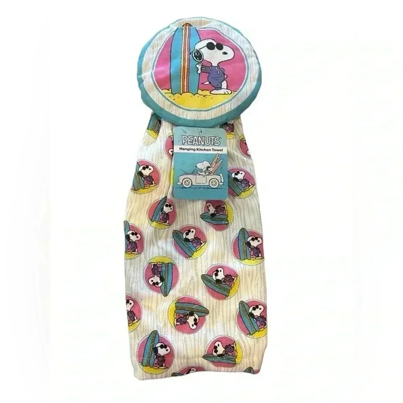 Bundle Peanuts Snoopy Comic “At the beach”NWT Hanging Kitchen Towel & Oven Mitts - Picture 6 of 9